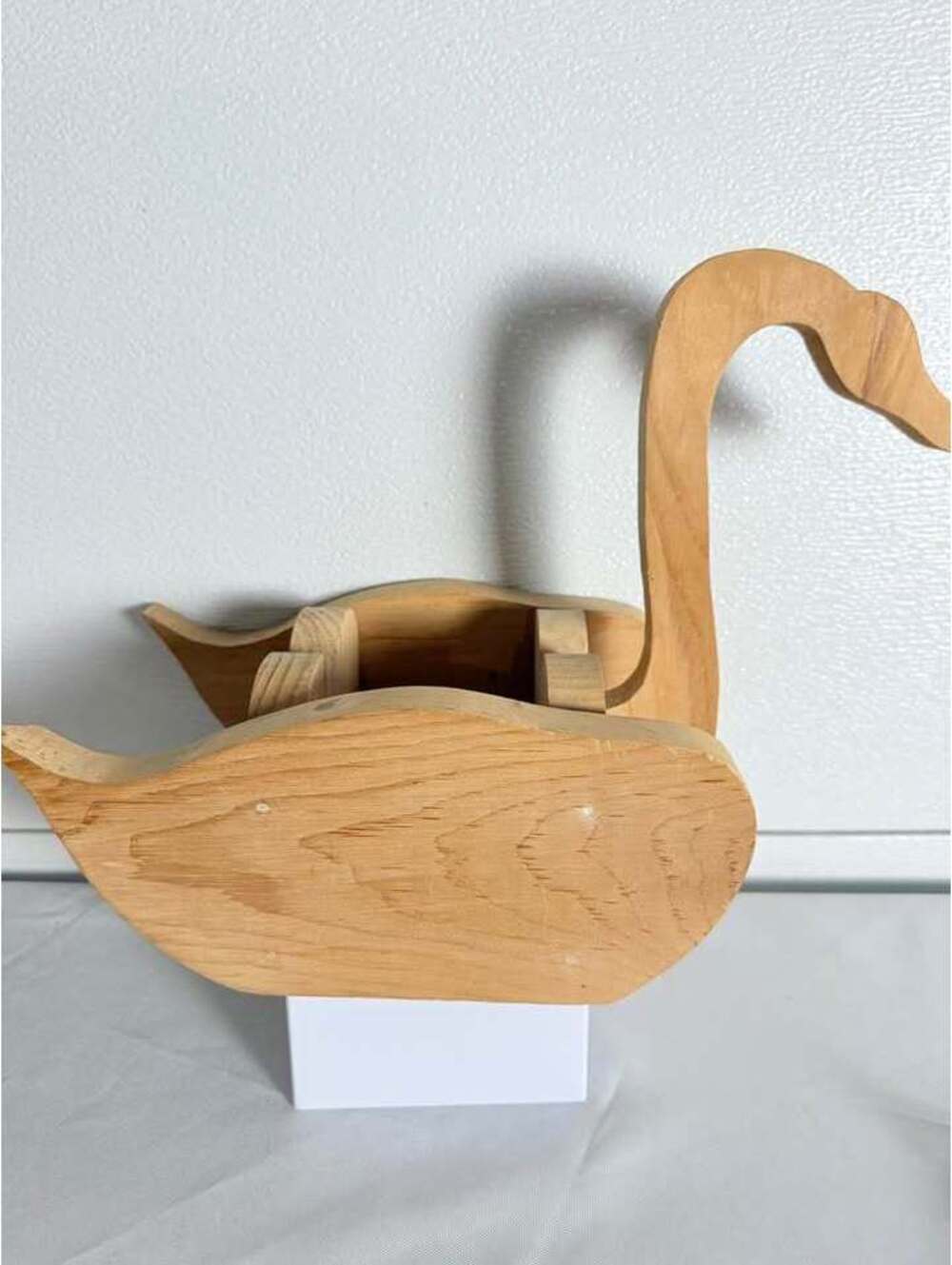 Handmade Wooden Swan Planter Box